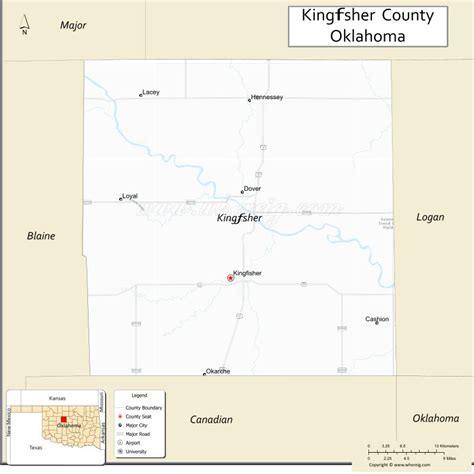 Map of Kingfisher County, Oklahoma - Thong Thai Real