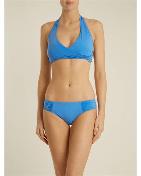 Heidi Klein Synthetic Body Ruched Side Bikini Briefs In Blue Lyst