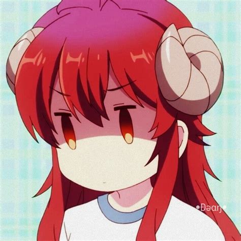 Yoshida Yuko Anime Character With Red Hair And Horns