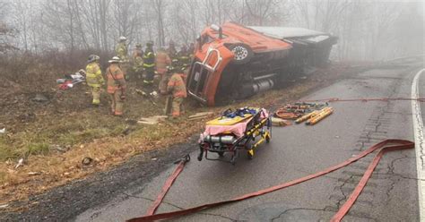 One Man Taken To Hospital After Saturday Tractor Trailer Crash In