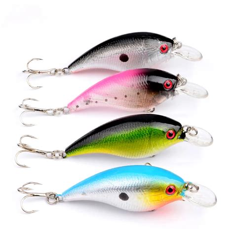 Pcs Frashwater Fishing Crankbaits Crank Minnow Fish Bass Lure Hook