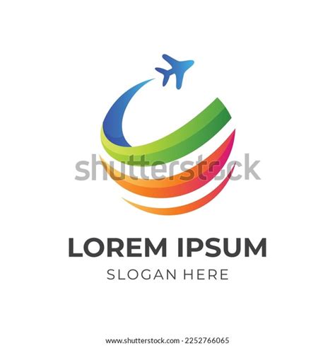 World Flight Logo Template Globe Plane Stock Vector (Royalty Free ...