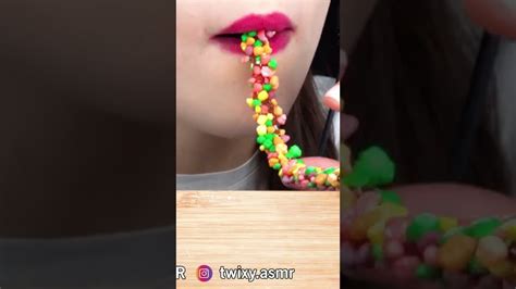 Asmr Rainbow Dessert Rope Jelly Eating Sounds Shorts Youtube