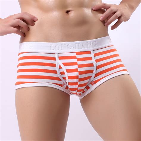 Bkqcnkm Boxers For Men Mens Boxer Briefs Pouch Sexy Striped Briefs