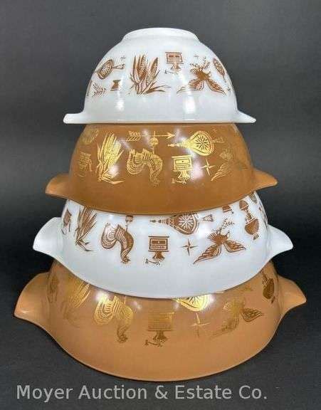 Pyrex Early American Cinderella Mixing Bowl Set Moyer Auction