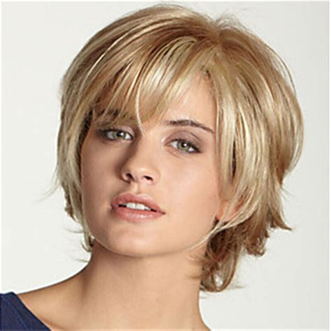 Short Pixie Cut Ombre Brown Wig Straight Synthetic Party Full Wigs For