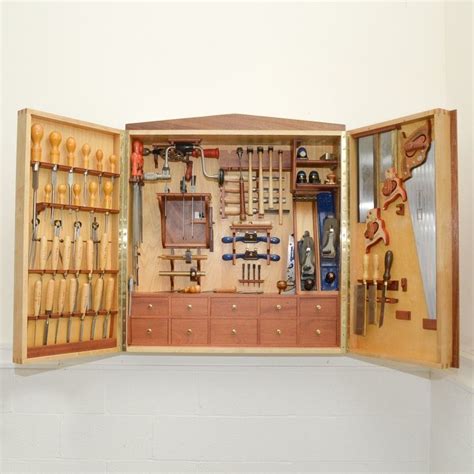 Custom Made Wall Mounted Tool Cabinet With Hand Tools