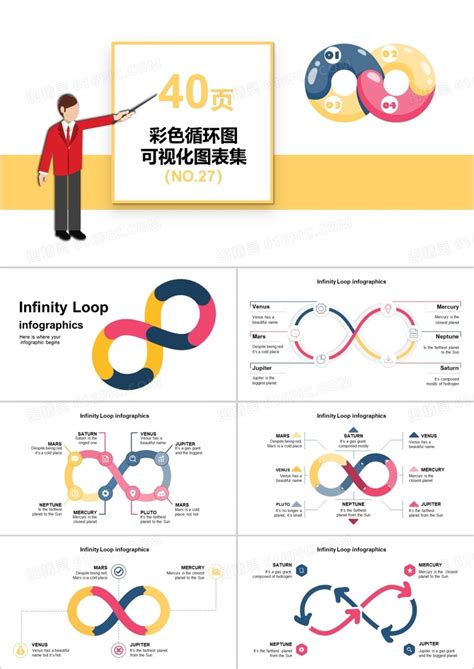 40页彩色循环图可视化图表集ppt模板免费下载编号1lkck726v图精灵