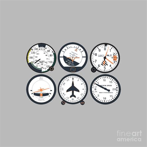 Pilot S Basic Six Flight Instruments Drawing By Dipa Manullang Fine Art America