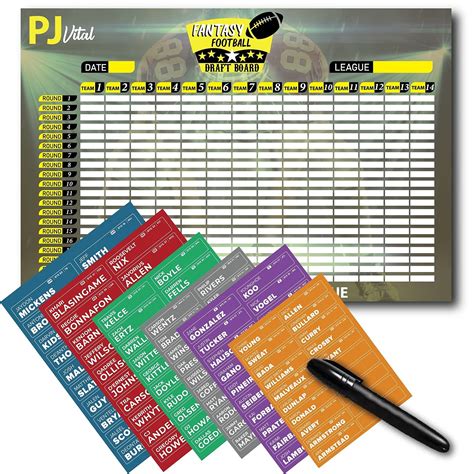 Buy Pj Vital Fantasy Football Draft Board Kit Season X