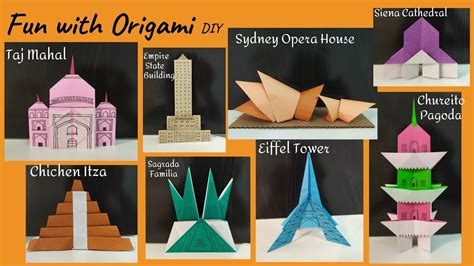 Wonders Of The World In Origami Easy Paper Craftdiy Youtube