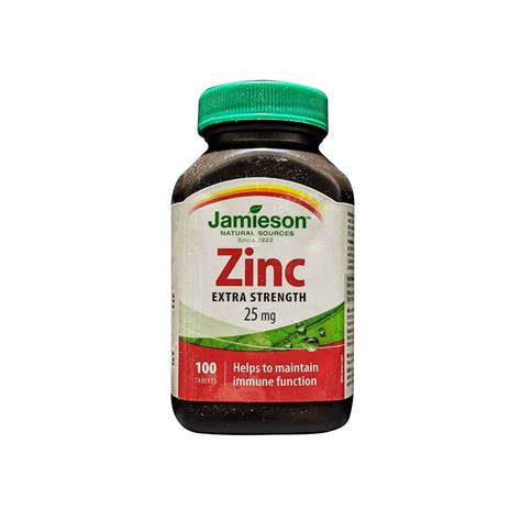 Jamieson Zinc Extra Strength 25 Mg 100 Tablets Beyondrxca By 99