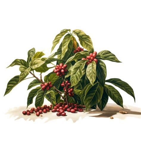 Premium Photo A Painting Of Coffee Beans And Leaves