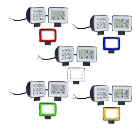 Par Faros Led Auxiliar Arillo Gel Auto Moto Fija Estrobo Mercadolibre