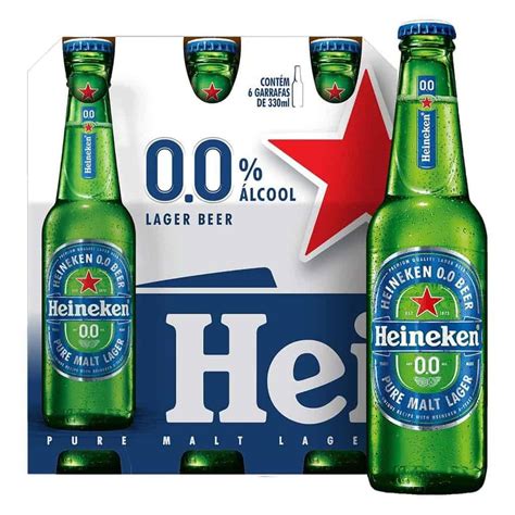 Cerveja Heineken Zero Álcool Long Neck 330ml - Pack com 6 Unidades ...
