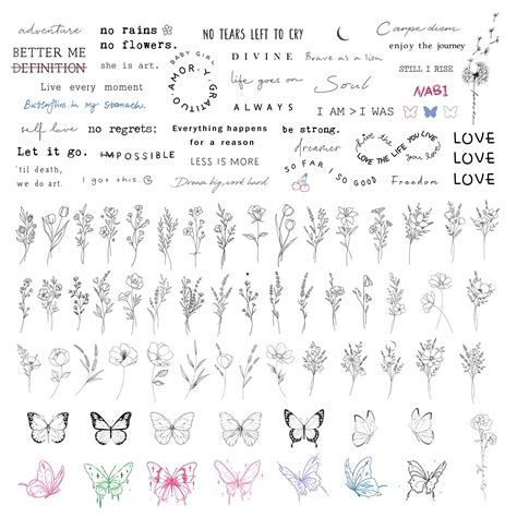 Buy Realistic Temporary Tattoo For Women Sheets Tiny Small Fake