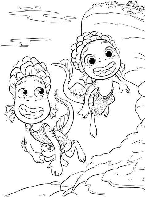 Coloriage Disney Pixar Luca Et Alberto T L Charger Et Imprimer