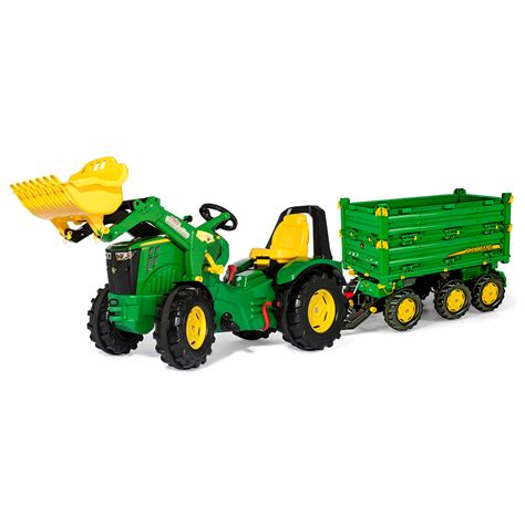 Tractor De Pedales Rollyx Trac John Deere 8400r Premium Con Remolque De 3 Ejes Tractor De