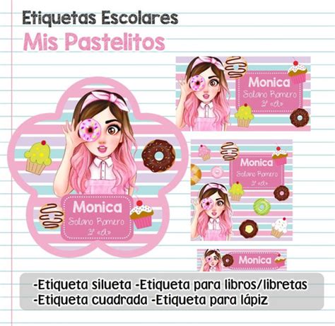 Kit Imprimible Etiquetas Escolares Mis Pastelitos Mod Ch Compra Y