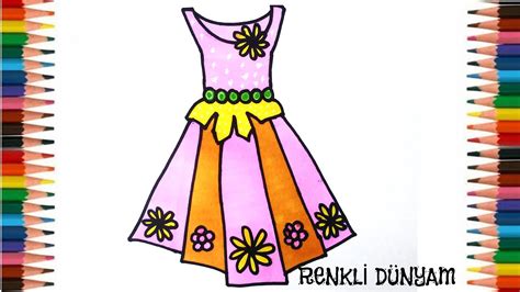 Çok Kolay Pembe Elbise Çizimi How to draw dress kolayçizimler YouTube