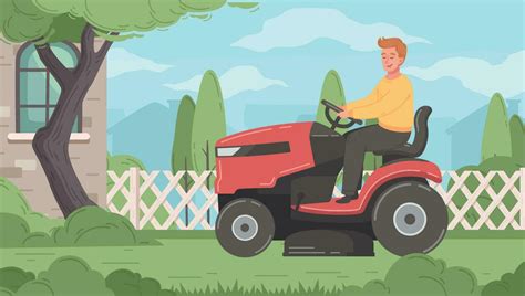 Lawn Mower Cartoon 24804183 Vector Art at Vecteezy