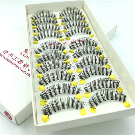 10 Pairs Make Up Handmade Natural Long False Eyelashes Sparse Eye