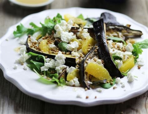 Roast Aubergine Crispy Buckwheat And Feta Salad Abel And Cole