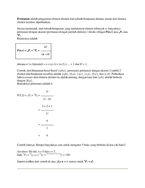 Contoh Soal Permutasi Unsur Yang Sama Pelajaranku