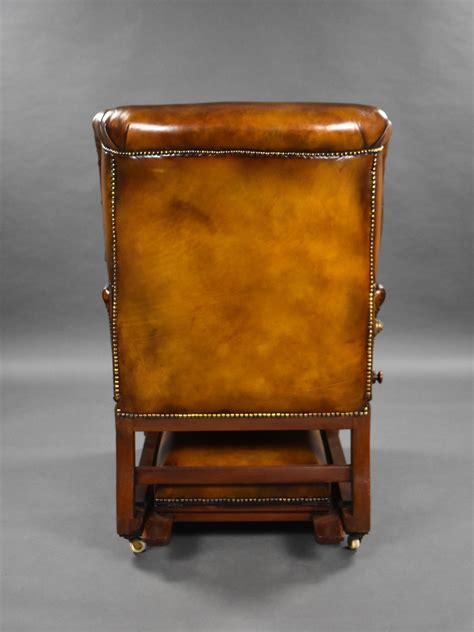 19th Century Victorian Hand Dyed Leather Reclining Chair By Foota