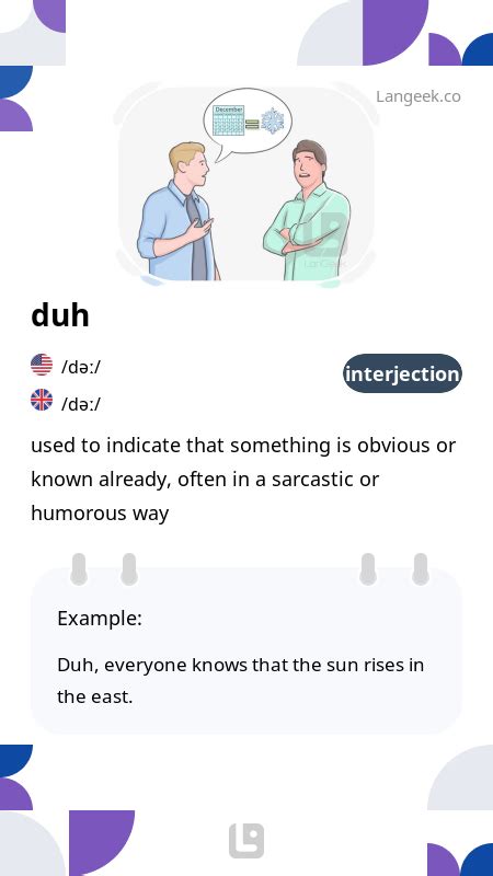 definition meaning  duh langeek