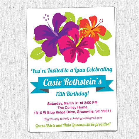 Hawaiian Party Invitation Template Free