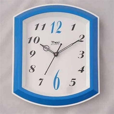 Theo Quartz Blue Plastic Wall Clock Size X X Mm Model Name