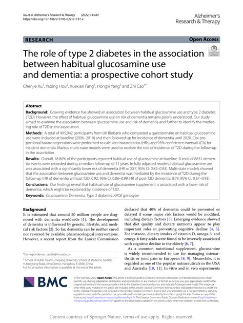 PDF The Role Of Type 2 Diabetes In The Association Between Habitual