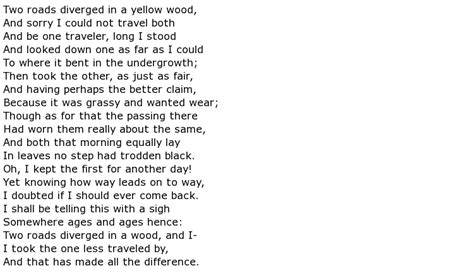 Robert Frost Poems > My poetic side