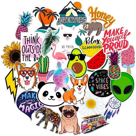 Stickers For Water Bottles Big 30 Pack Cutewaterproofaesthetictrendy Stickers For Teens