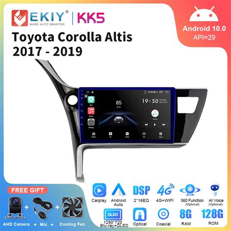 EKIY KK5 Android 10 для Toyota Corolla 11 Auris E180 2017 2018 2019