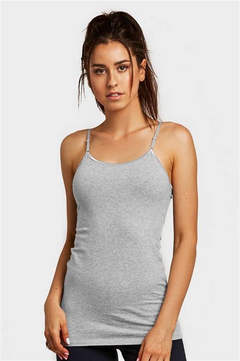 72 Pieces Mopas Ladies Cotton Camisole In Light Heather Grey Womens Camisoles And Tank Tops At