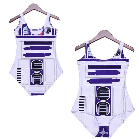 Cosplay R2d2 Robot Summer Bathing Suit Women One Piece Sexy Swimwear