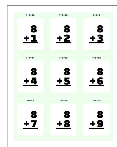 Addition Flash Cards - Free Printable Math Flashcards Addition | Free ...