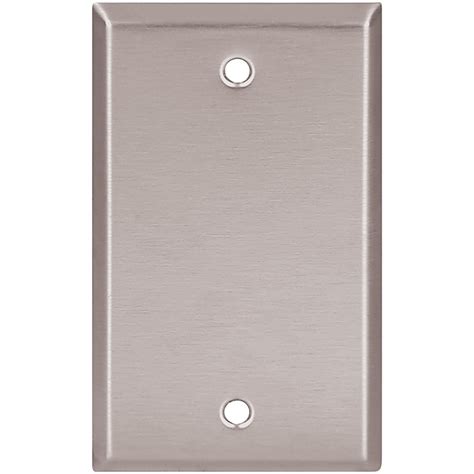 Shop Eaton 1 Gang Stainless Steel Single Blank Wall Plate At