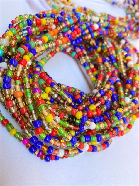 Multi Colored Waist Bead Belly Bead Seed Beads Ghana Waist Bead Glass Beads African Belly Beads