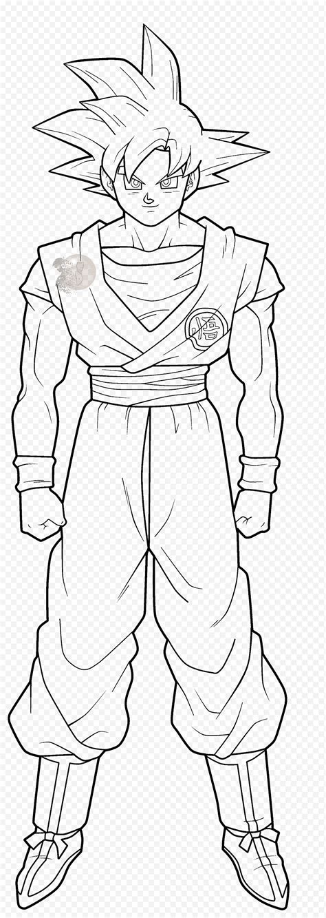 Dibujo Lineart Goku SSJ God Facu Png Klipartz