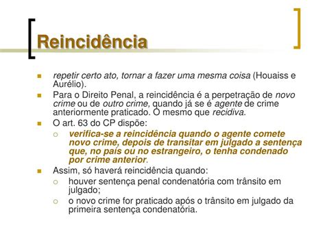 O Que E Reincidência - PPT - Reincidência e Antecedentes PowerPoint Presentation, free ...