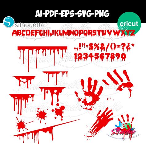 Blood Font Svg Blood Alphabet Svg Horror Font Svg Terror Font Svg