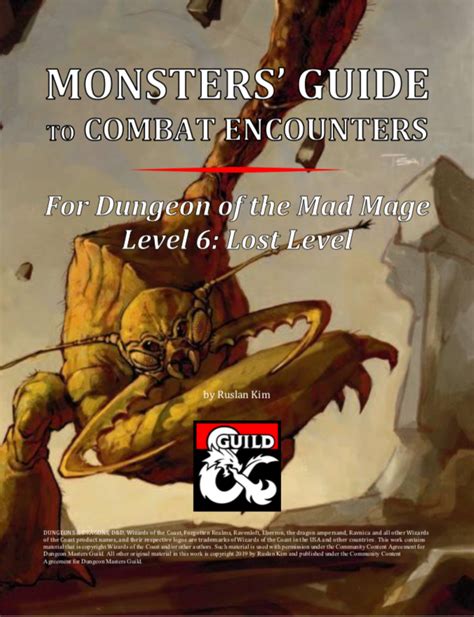 Monsters Guide To Combat Encounters For Waterdeep Dungeon Of The Mad