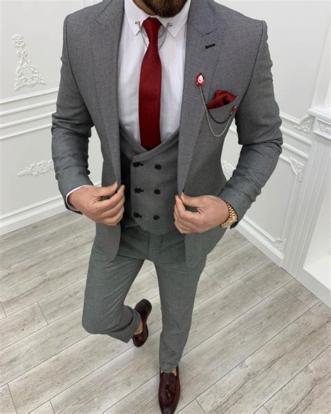 Buy Gray Slim Fit Wool Suit By Gentwith With Free Shipping