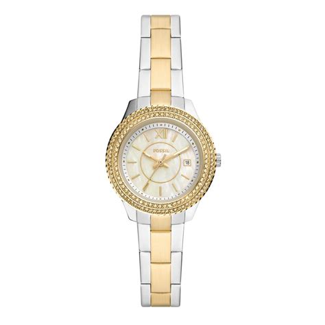 Fossil ES5138 Stella Three Hand Date Two Tone Stainless Steel Watch