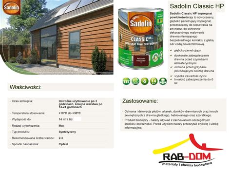 Sadolin Classic Impregnat Do Drewna L Ciemny Orzech Rabdom Pl