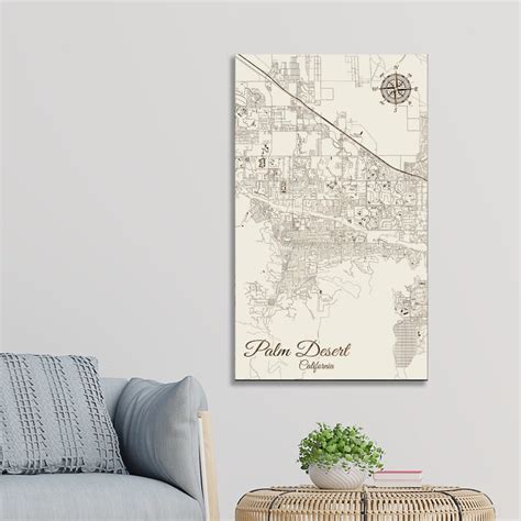 California: Palm Desert Street Map Wood Engraved Maps Wall - Etsy