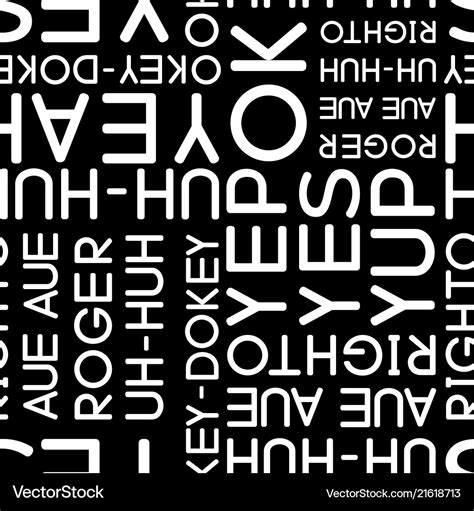 Typography Black And White Agreement Words Vector Image